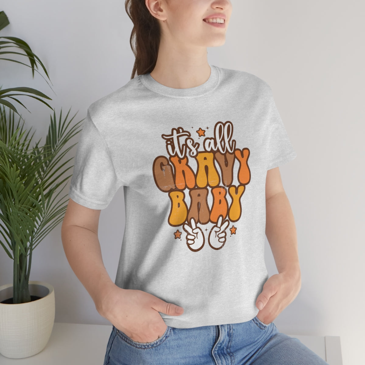 It's All Gravy Baby Thanksgiving Teeshirt on Unisex Jersey Short Sleeve Tee