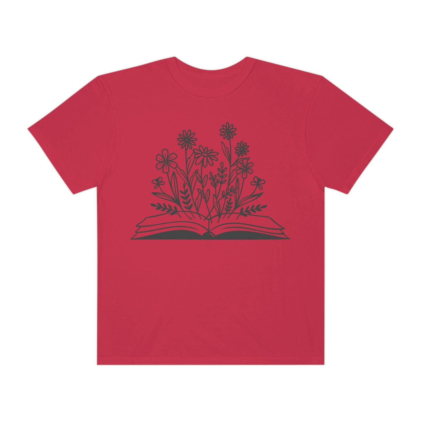 Beautiful Book with Wildflowers Retro Vintage Style Reading Books Tshirt