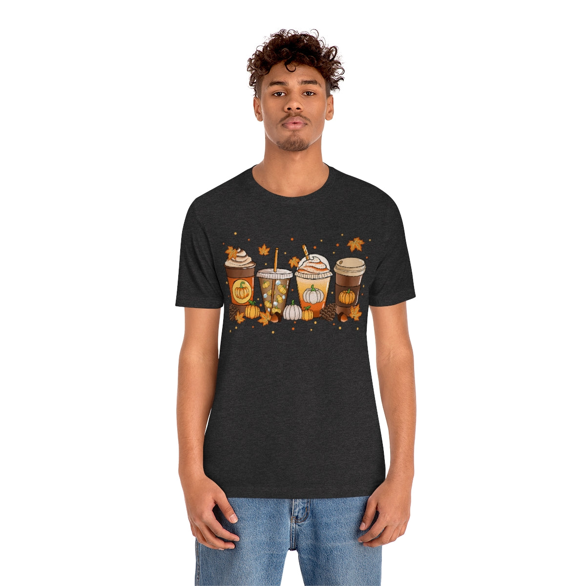 Fall Coffee Shirt Pumpkin Spice Coffee Design Short Sleeve Tshirt