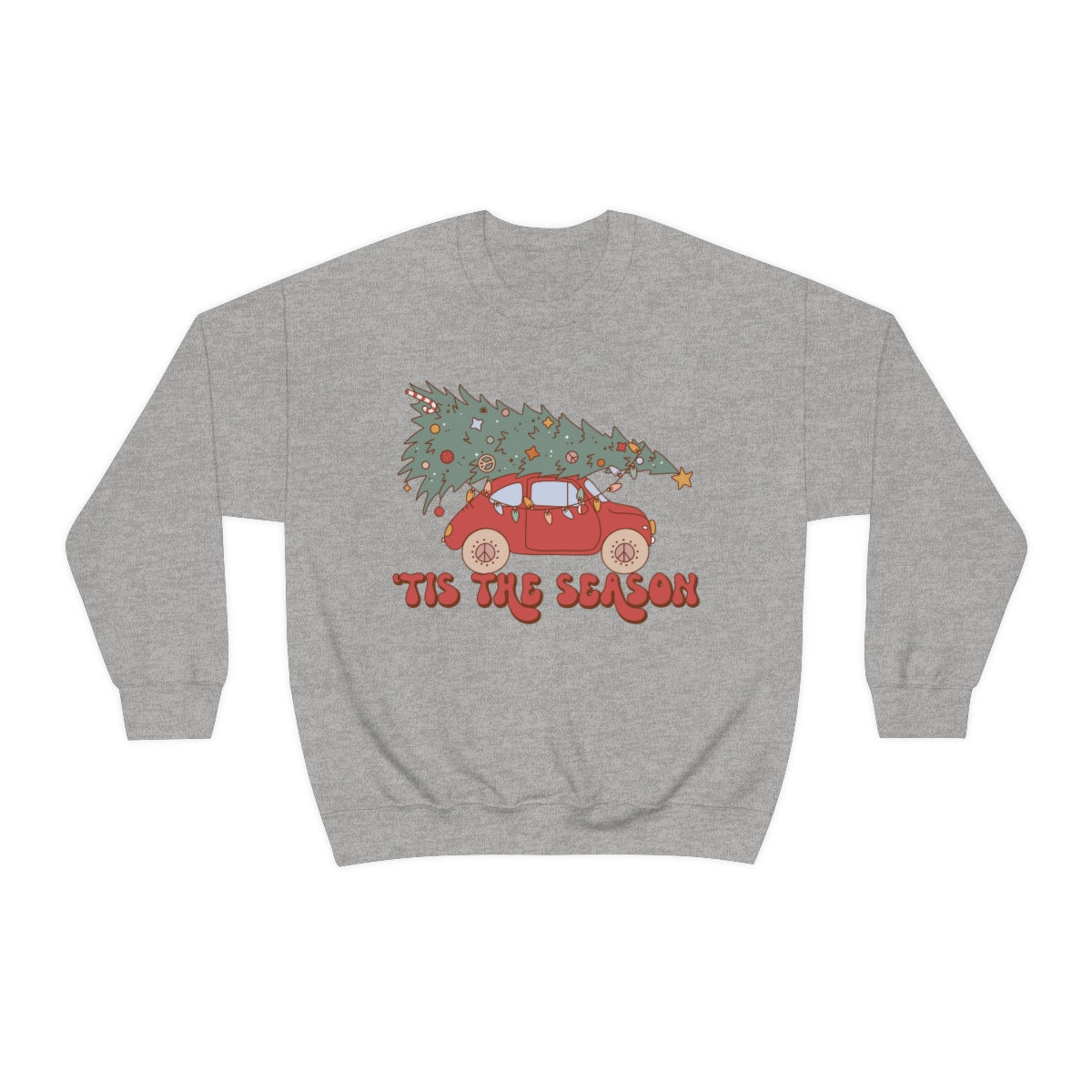 Tis the Season Groovy VW Bug Christmas Xmas Holiday Sweatshirt