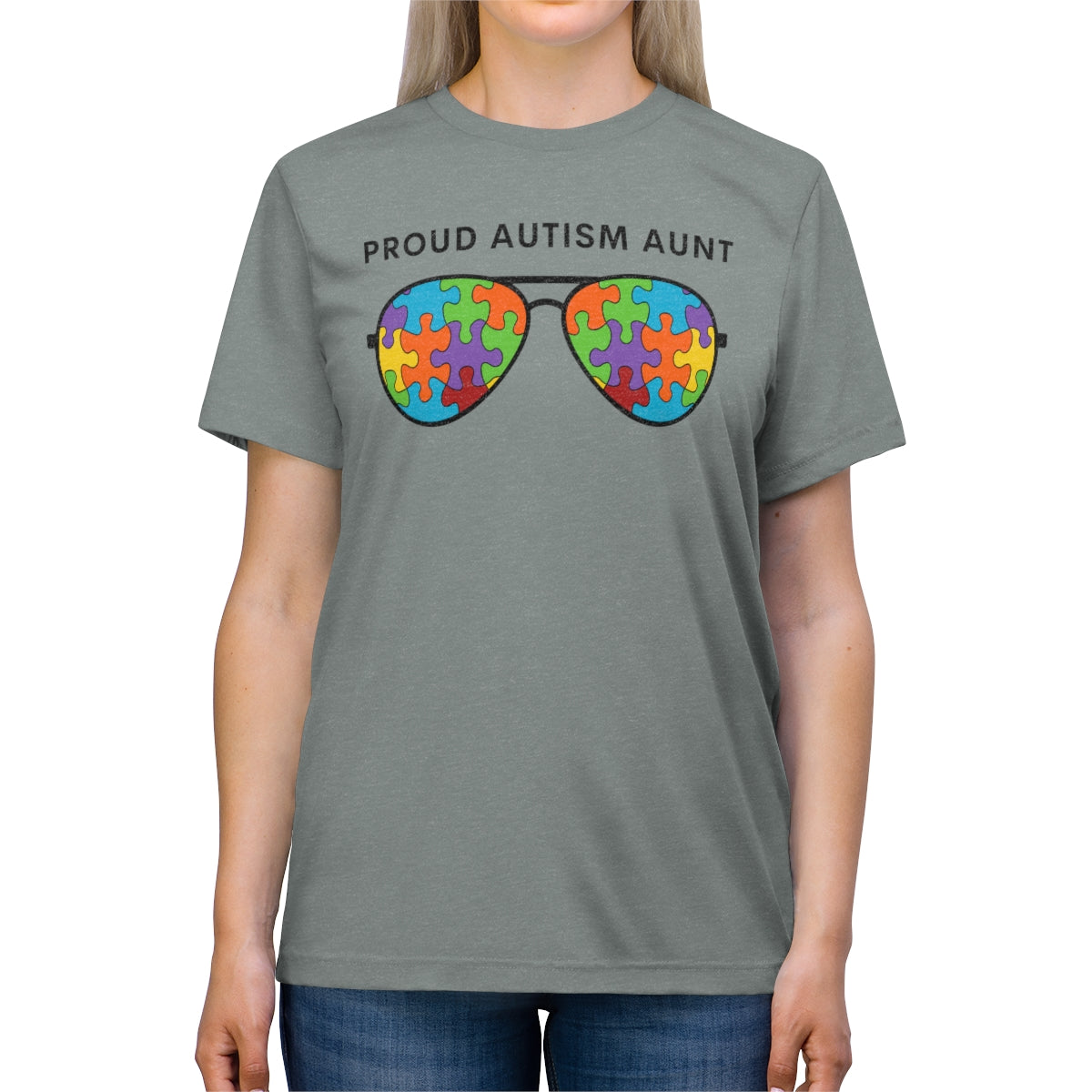 Proud Autism Aunt Sunglasses Tshirt