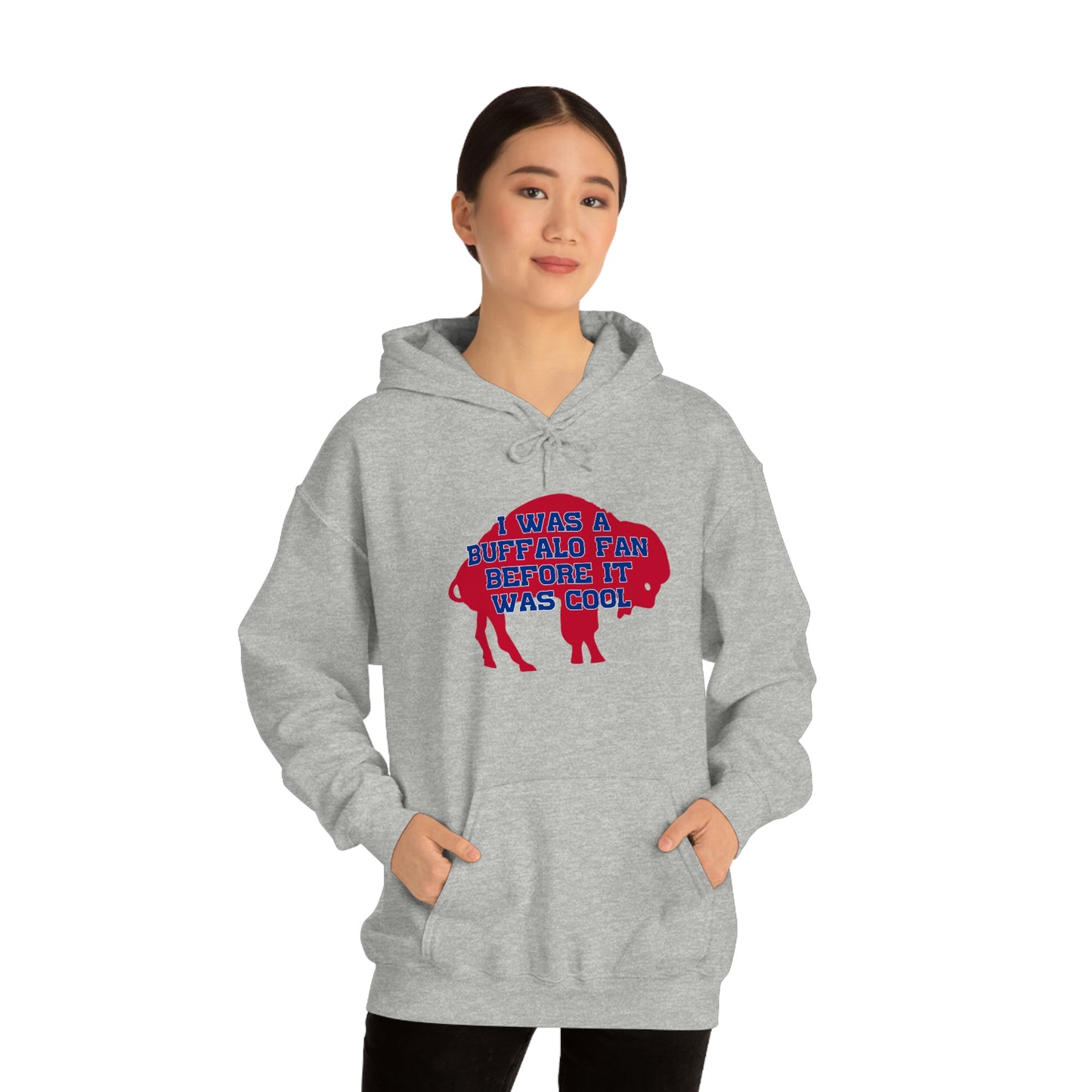 I Was a Buffalo Fan Before it was Cool Retro Red Logo Bills Mafia Football Hooded Sweatshirt