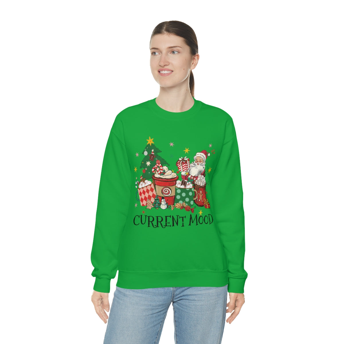 Current Mood Vintage Santa with Presents Christmas Sweatshirt