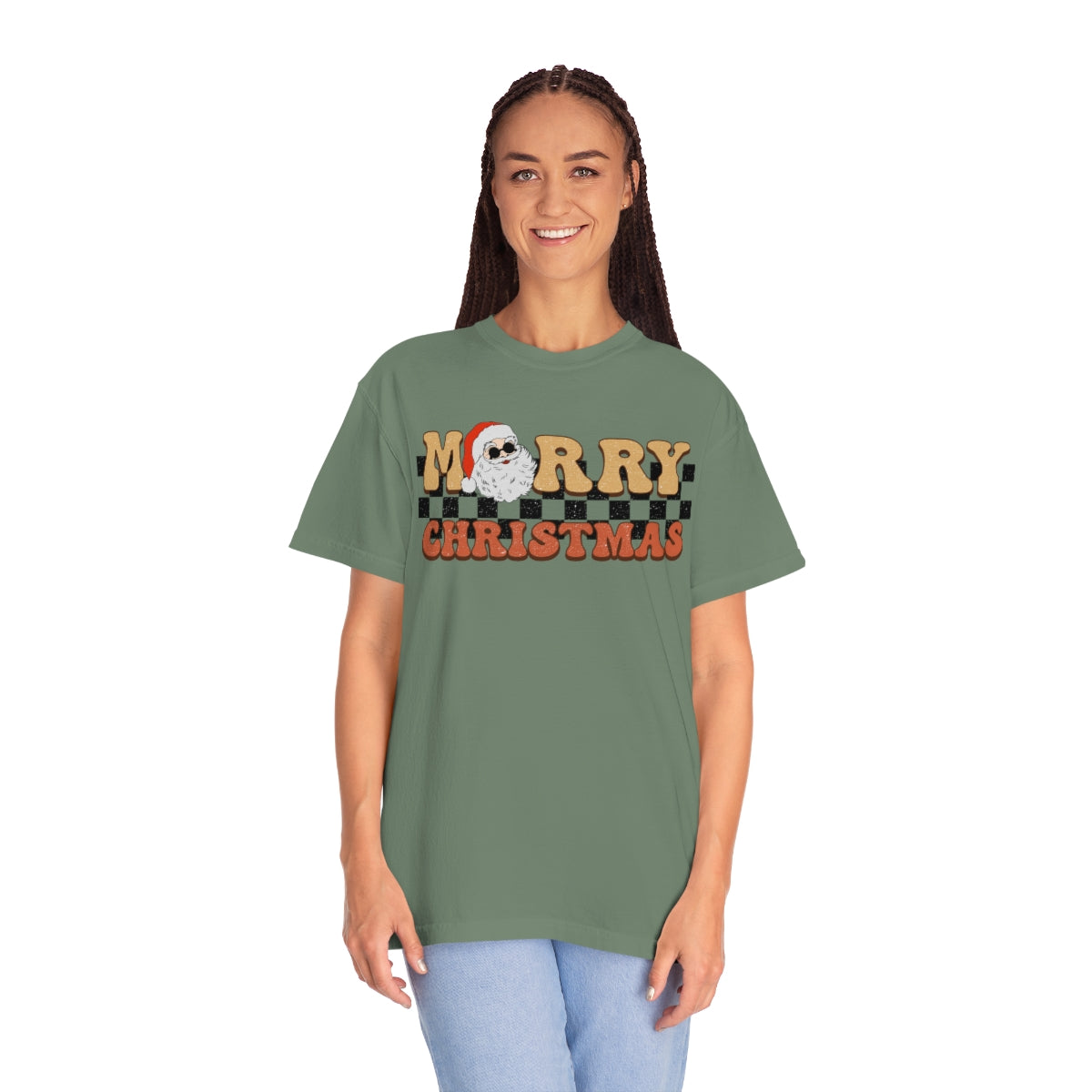 Merry Christmas Retro Santa Skateboard Style Tshirt