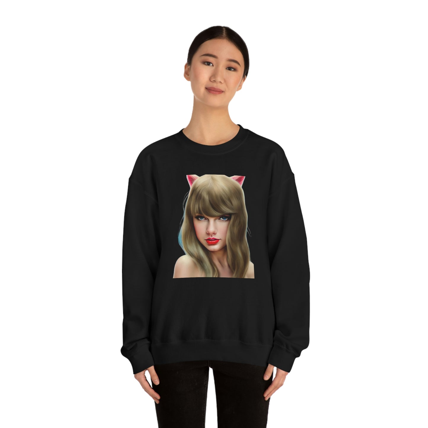 Taylor Swift Cat Ears T Swift Taylor Swift Merch Fan Swifty Gift Crewneck Sweatshirt