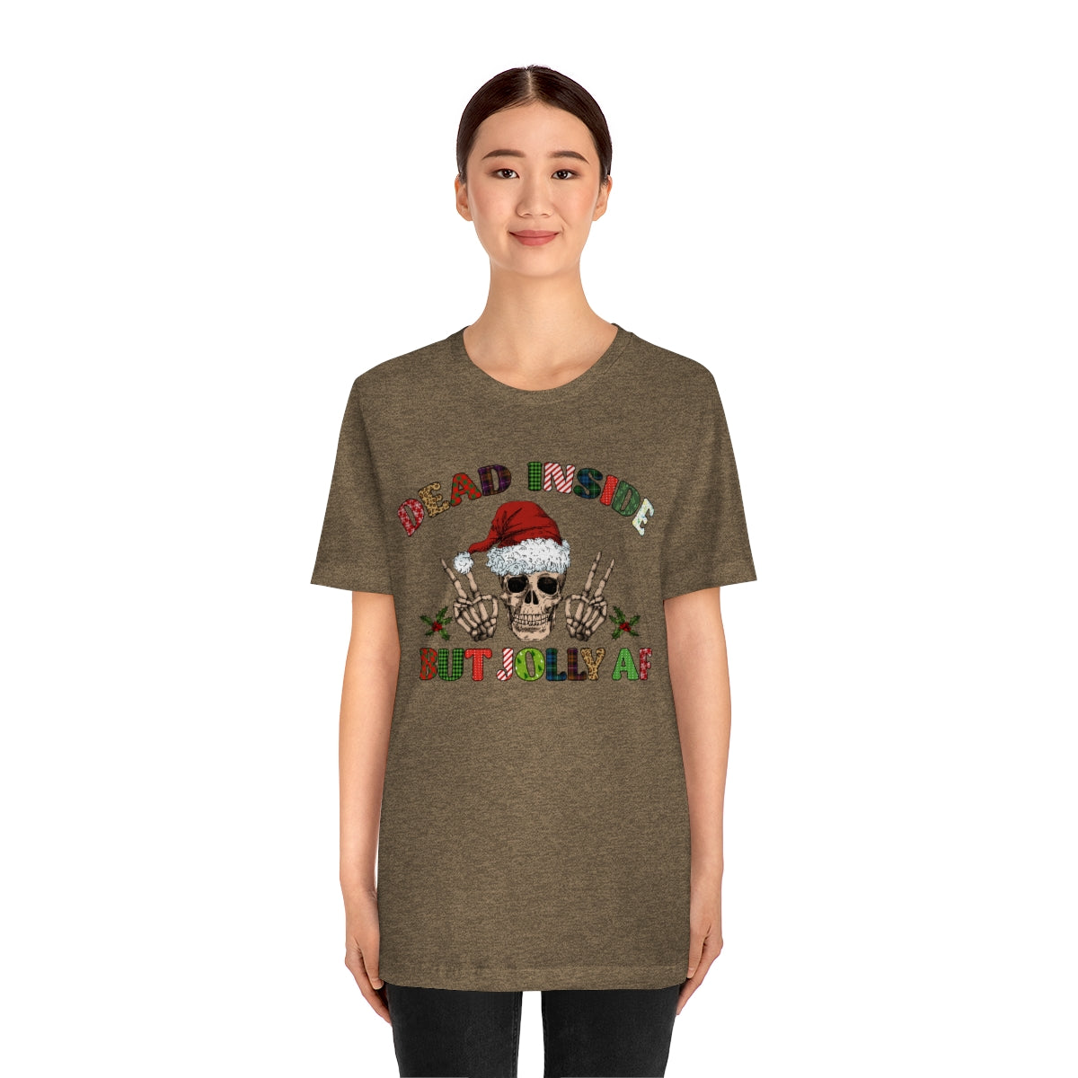 Dead but Jolly AF Skeleton Spooky Christmas Tshirt