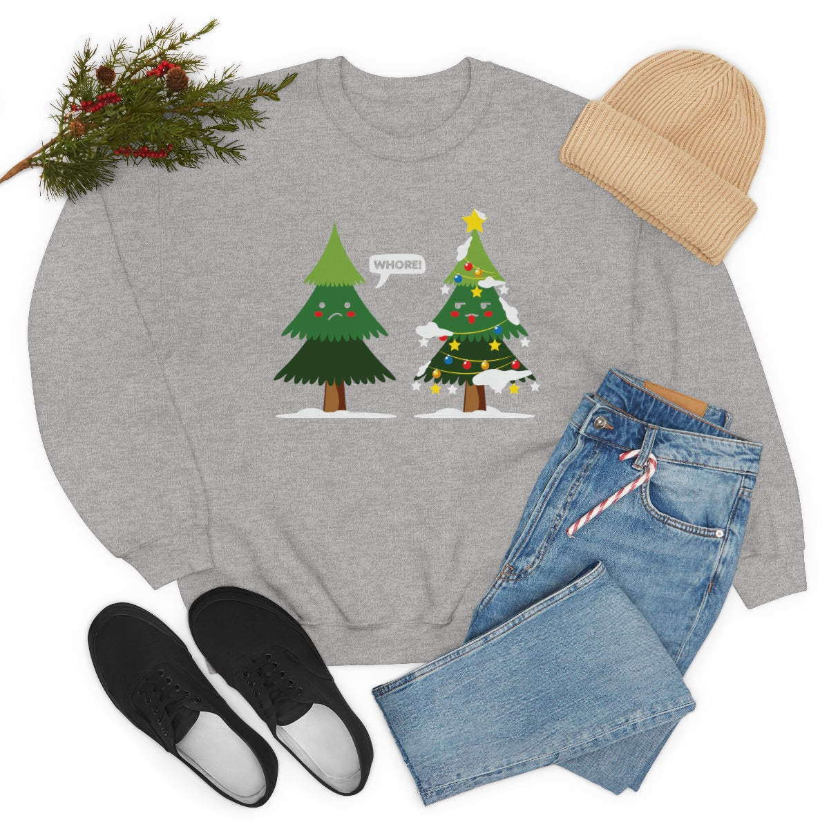 Funny Christmas Trees Cursing Xmas Sweatshirt