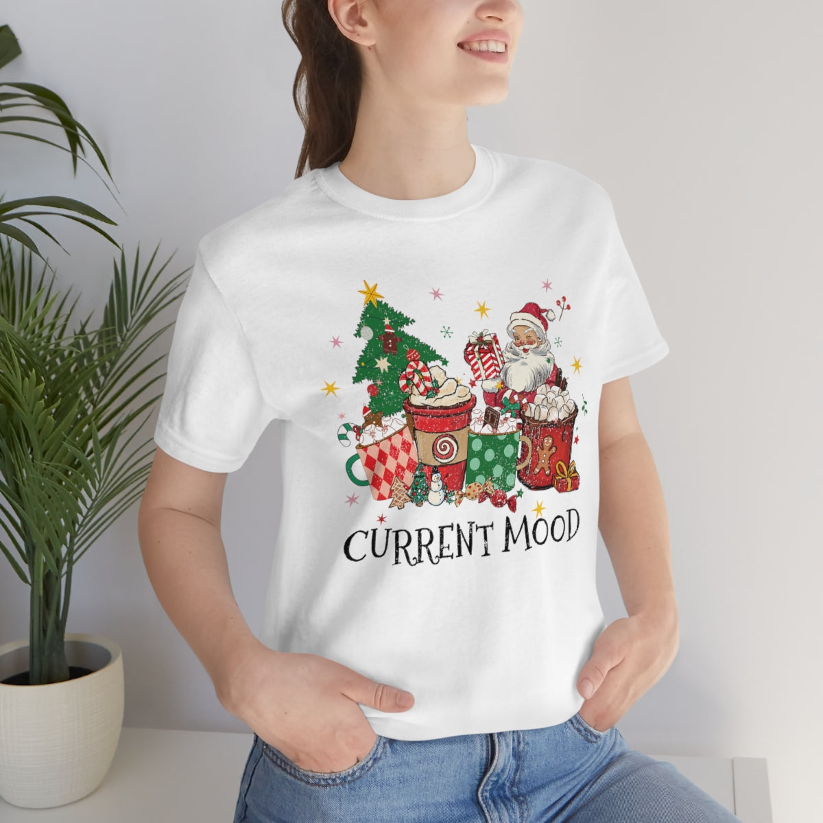 Current Mood Retro Christmas Santa Tshirt
