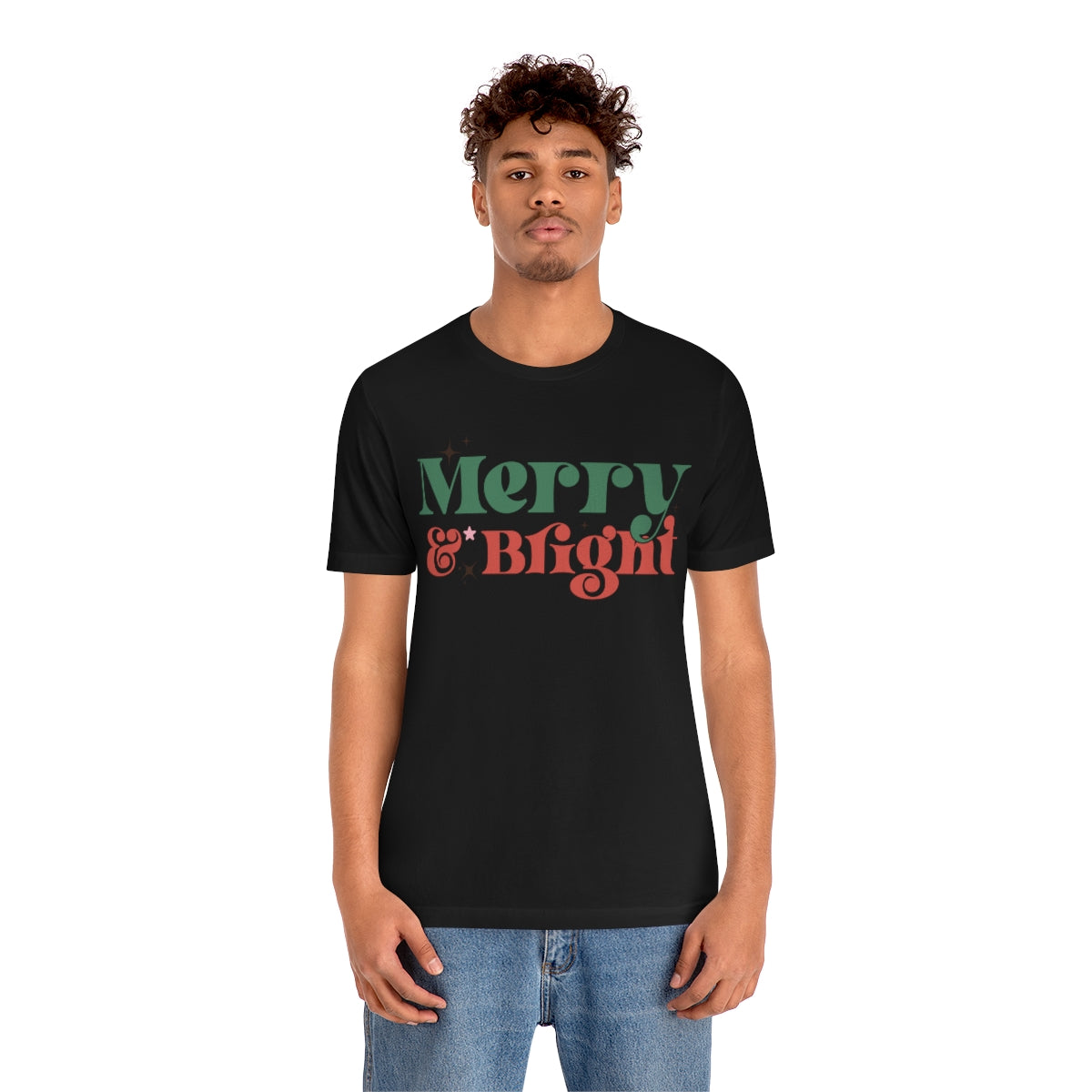 Retro Merry & Bright Vintage Style Christmas Xmas Holiday Tshirt