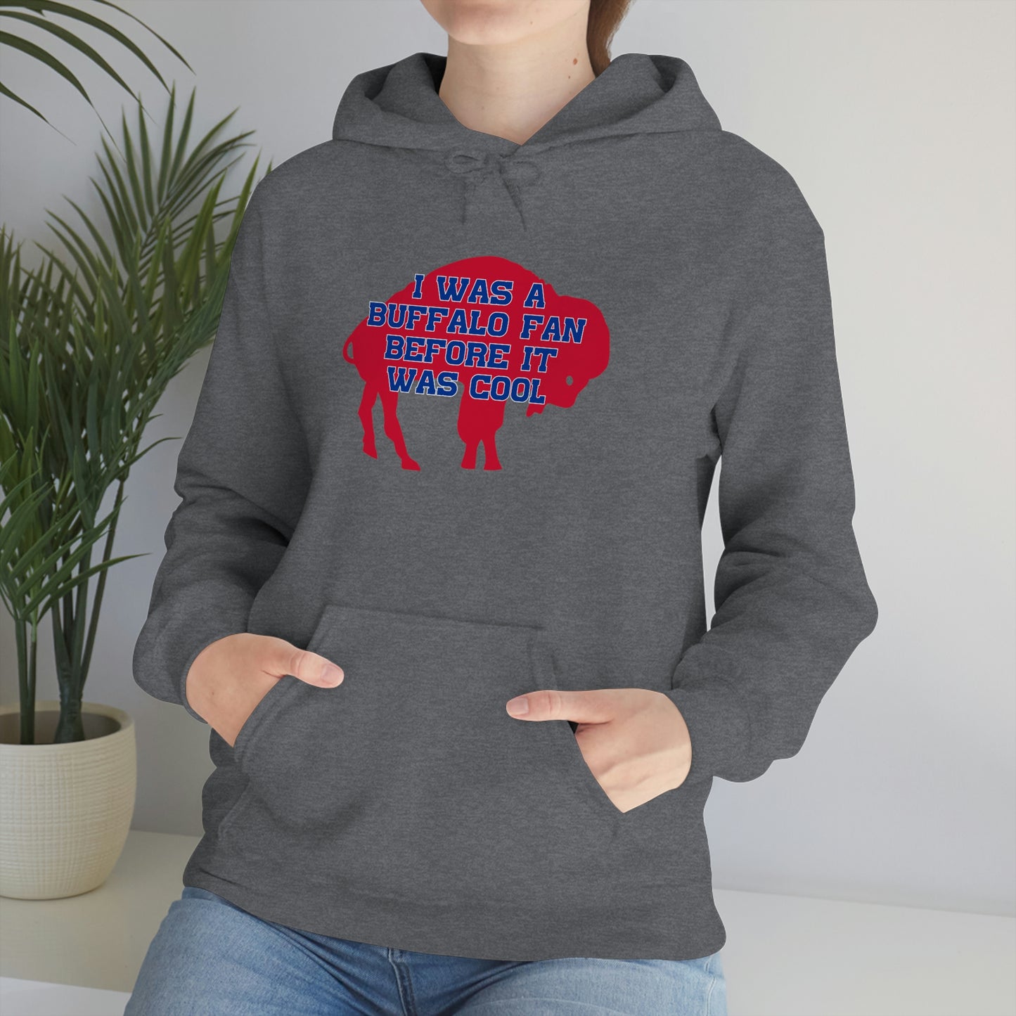 I Was a Buffalo Fan Before it was Cool Retro Red Logo Bills Mafia Football Hooded Sweatshirt