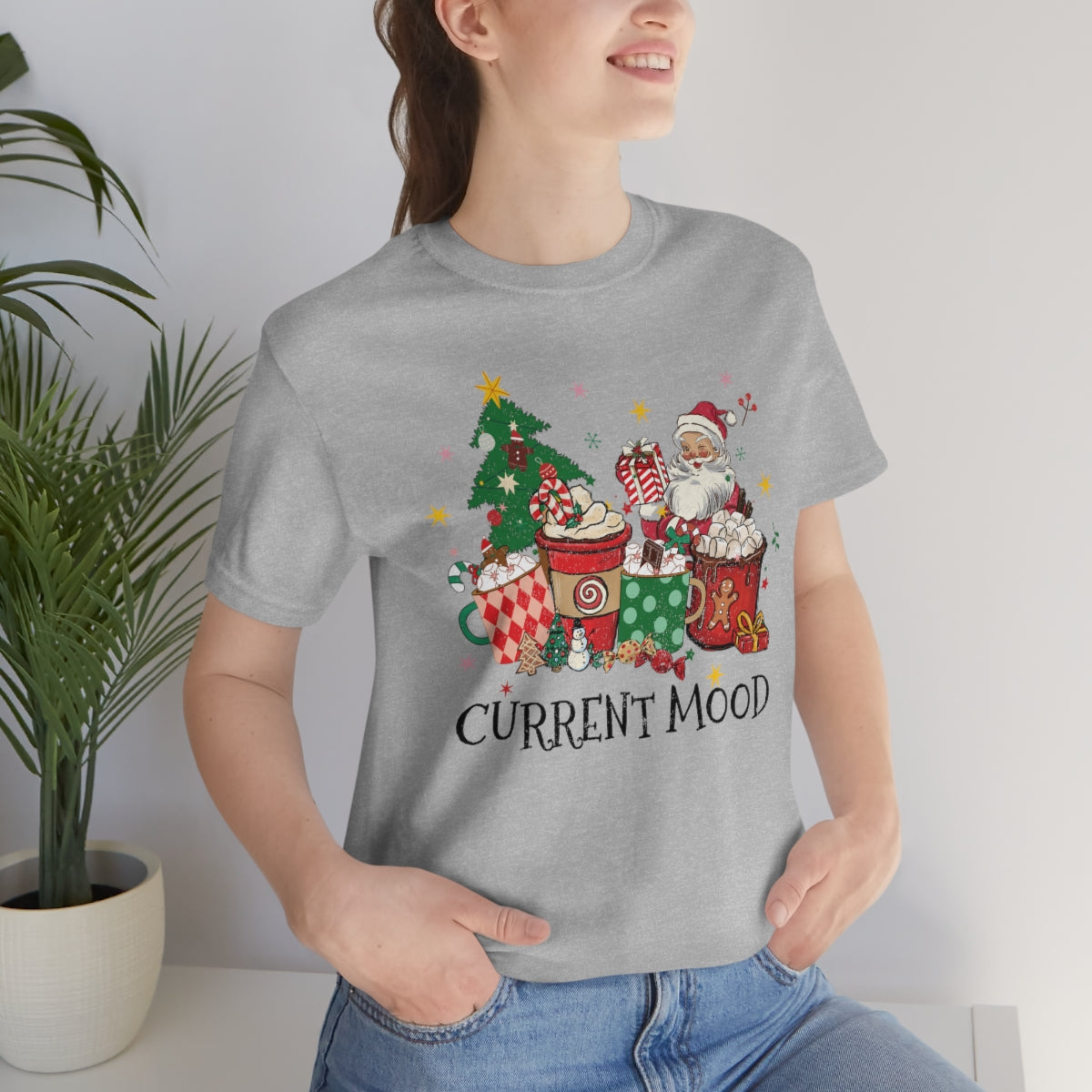 Current Mood Retro Christmas Santa Tshirt