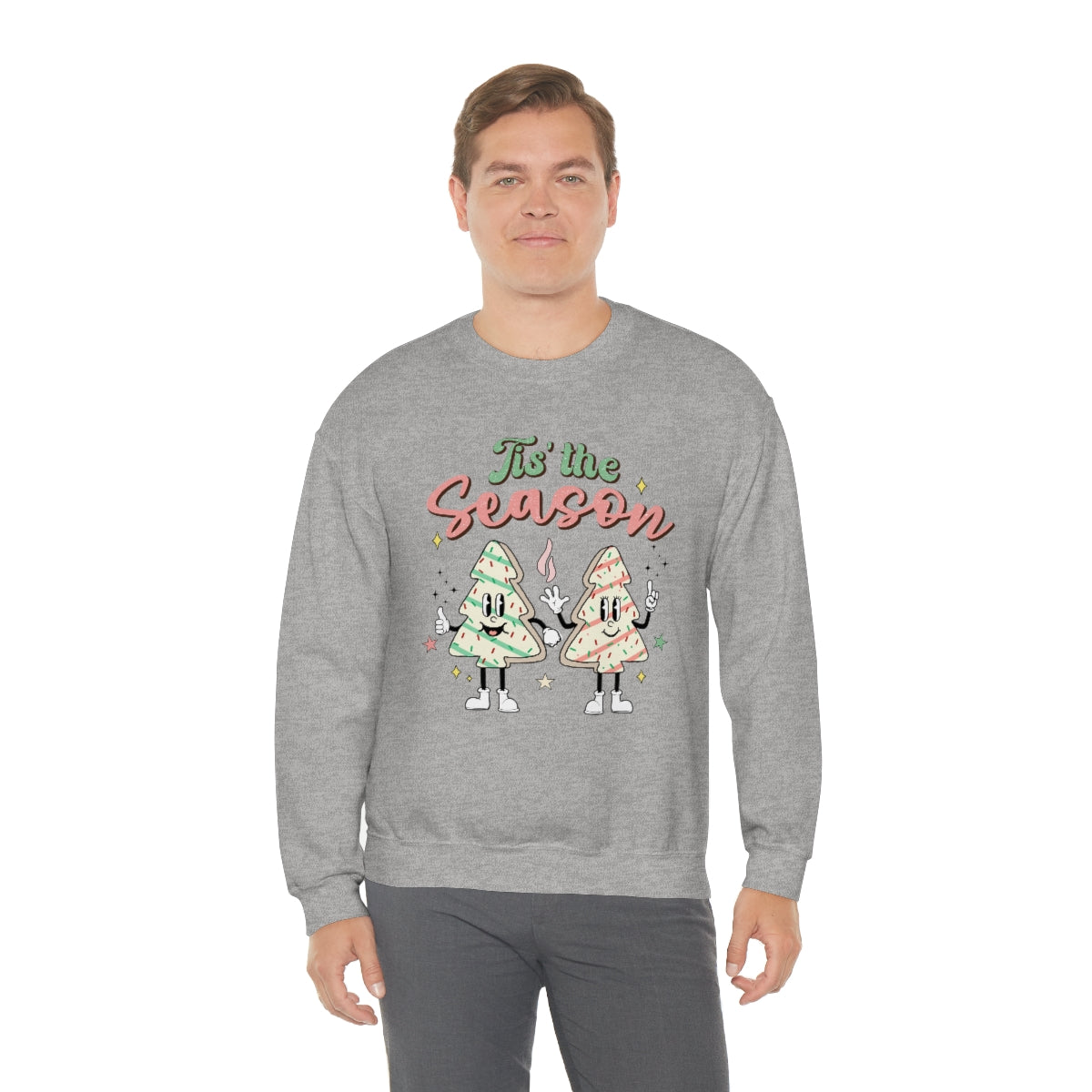 Tis the Season Cute Retro Vintage Tree & Treat Christmas Sweatshirt