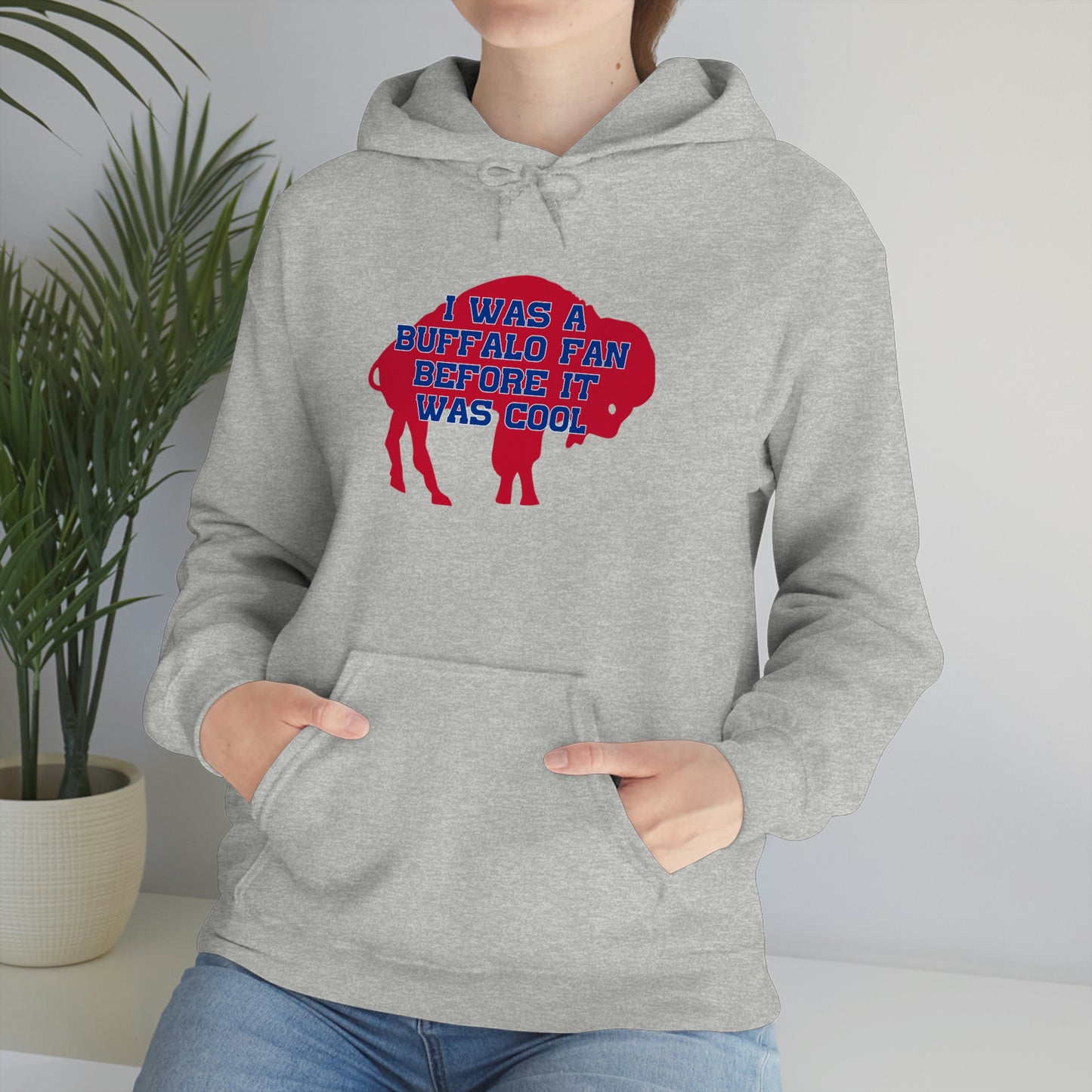 I Was a Buffalo Fan Before it was Cool Retro Red Logo Bills Mafia Football Hooded Sweatshirt