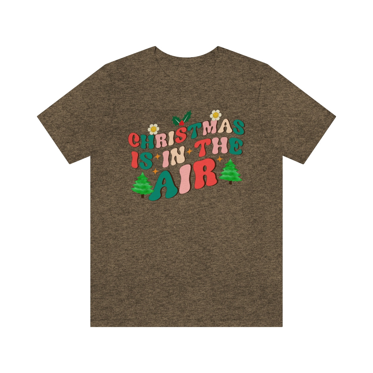 Retro Christmas is in the Air Cute Xmas Trees Holiday Tshirt