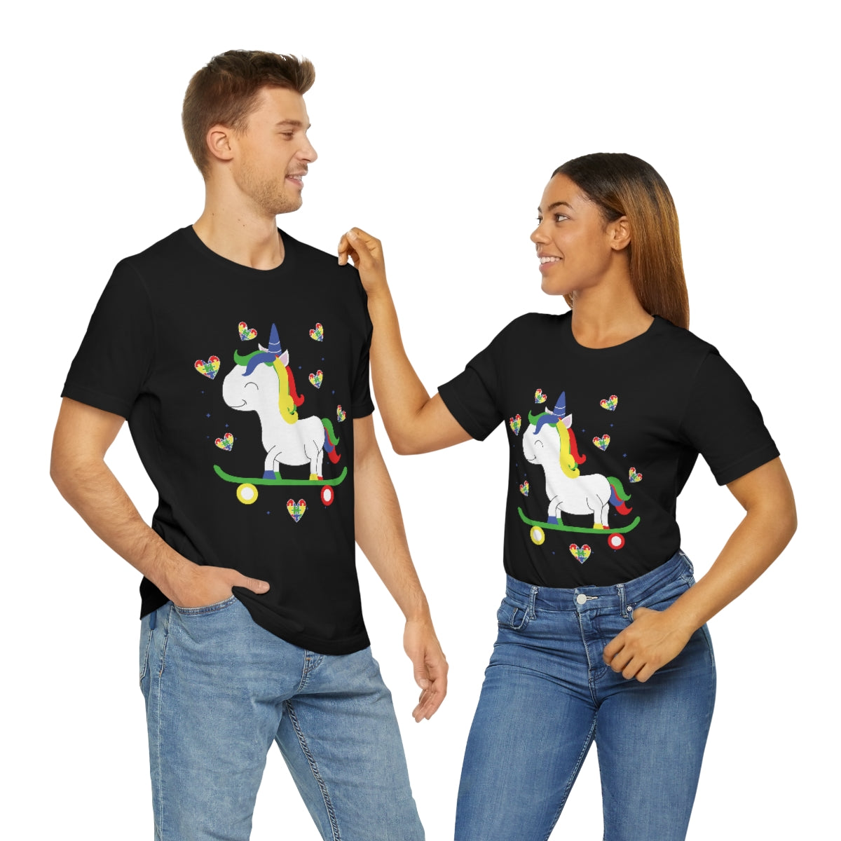 Cute Skateboarding Unicorn Autism Awareness Tshirt