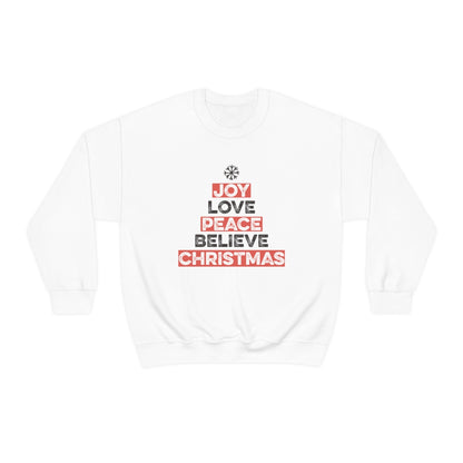 Joy Peace Believe Christmas Snowflake Xmas Holiday Sweatshirt