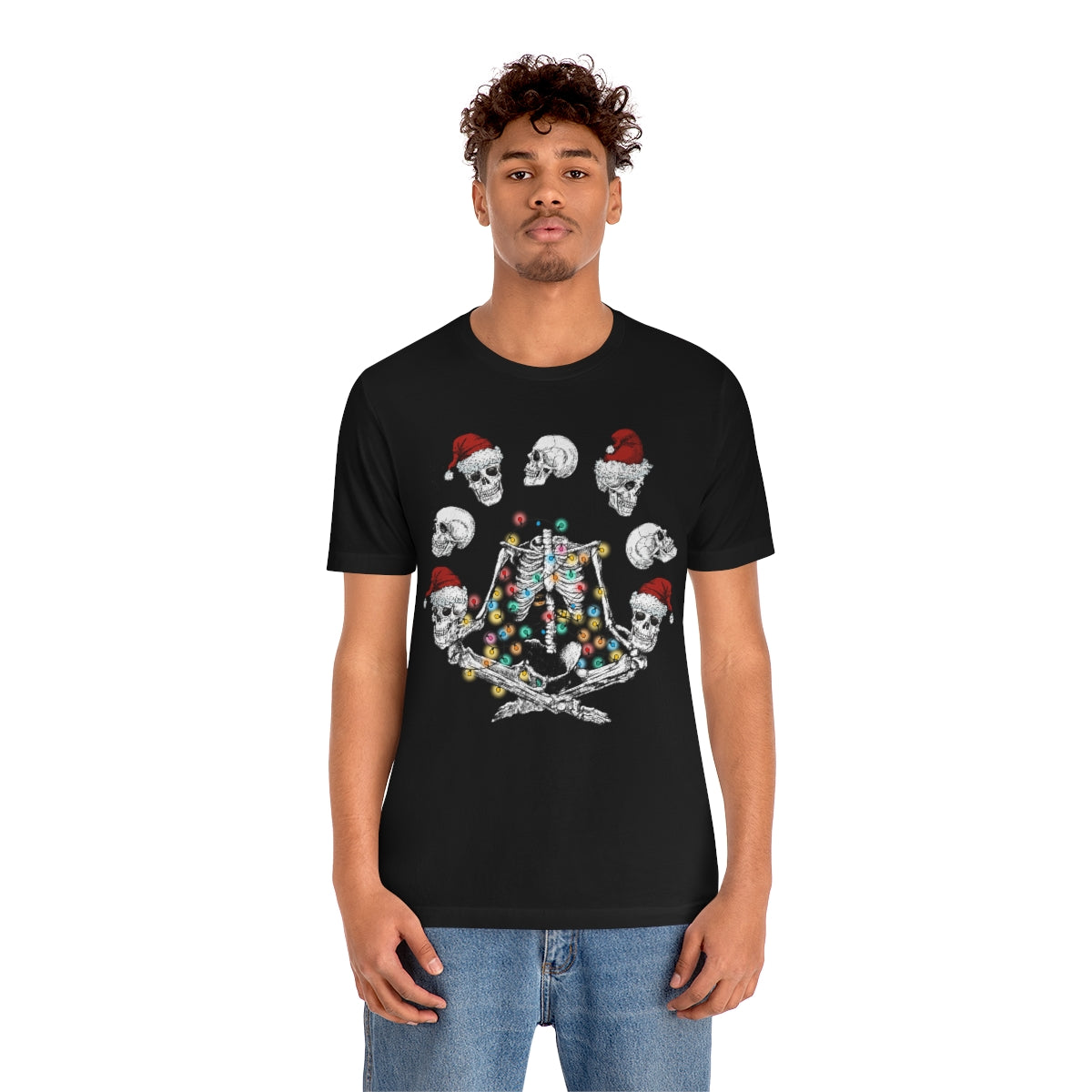 Yoga Skeleton Juggling Heads Christmas Tshirt