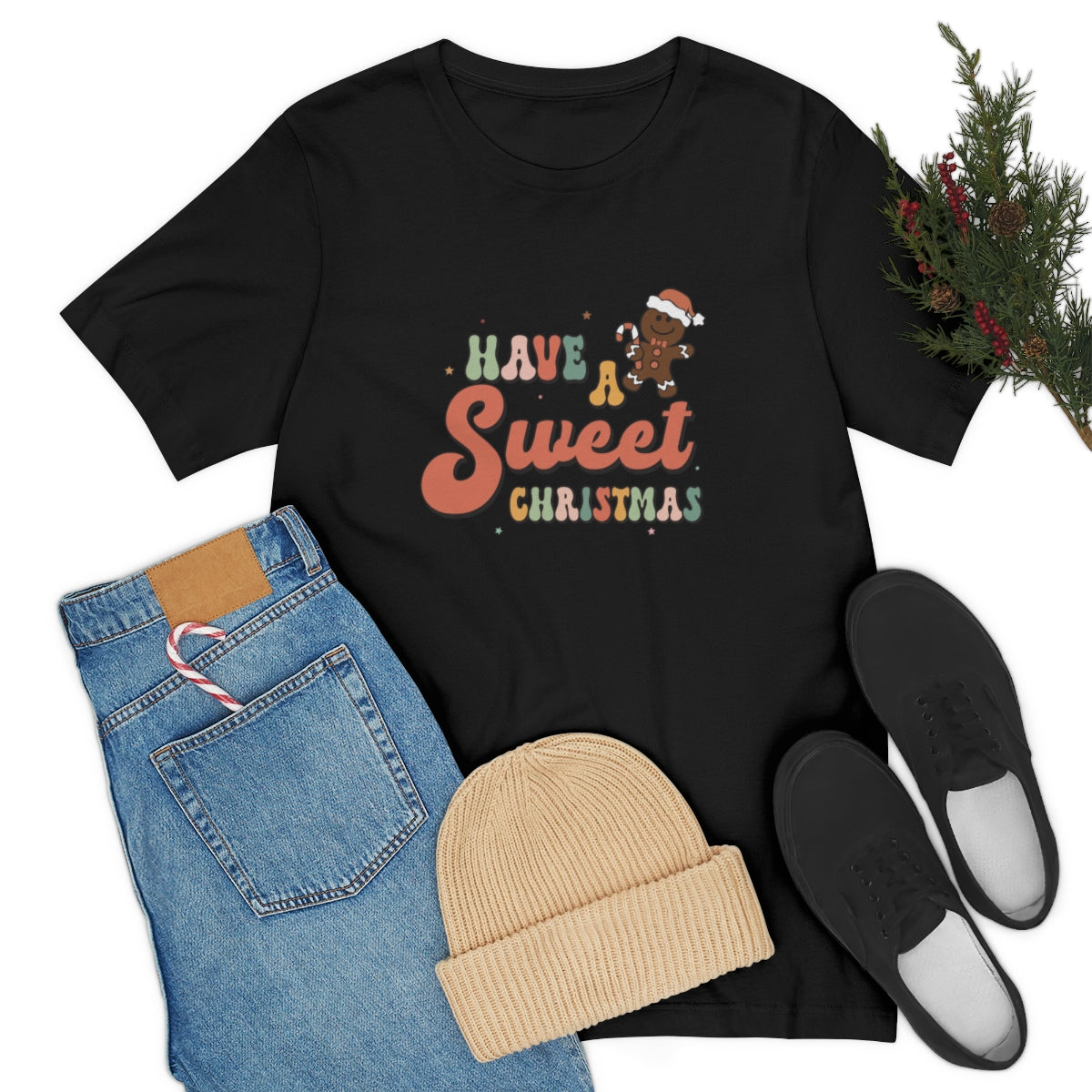 Have a Sweet Christmas Gingerbread Retro Tshirt