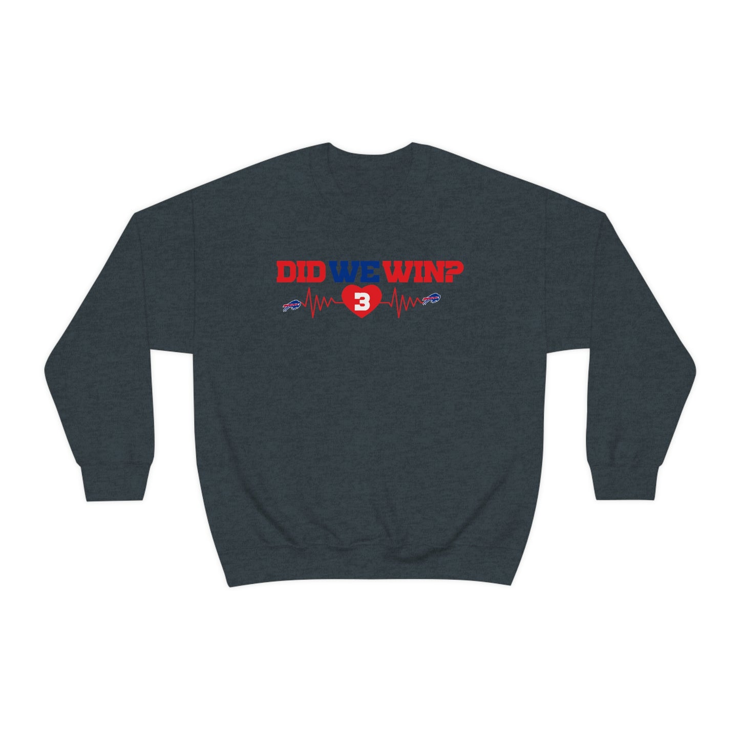 Did We Win? Heartbeat #3 Damar Hamlin Buffalo Bills Logo Crewneck Sweatshirt