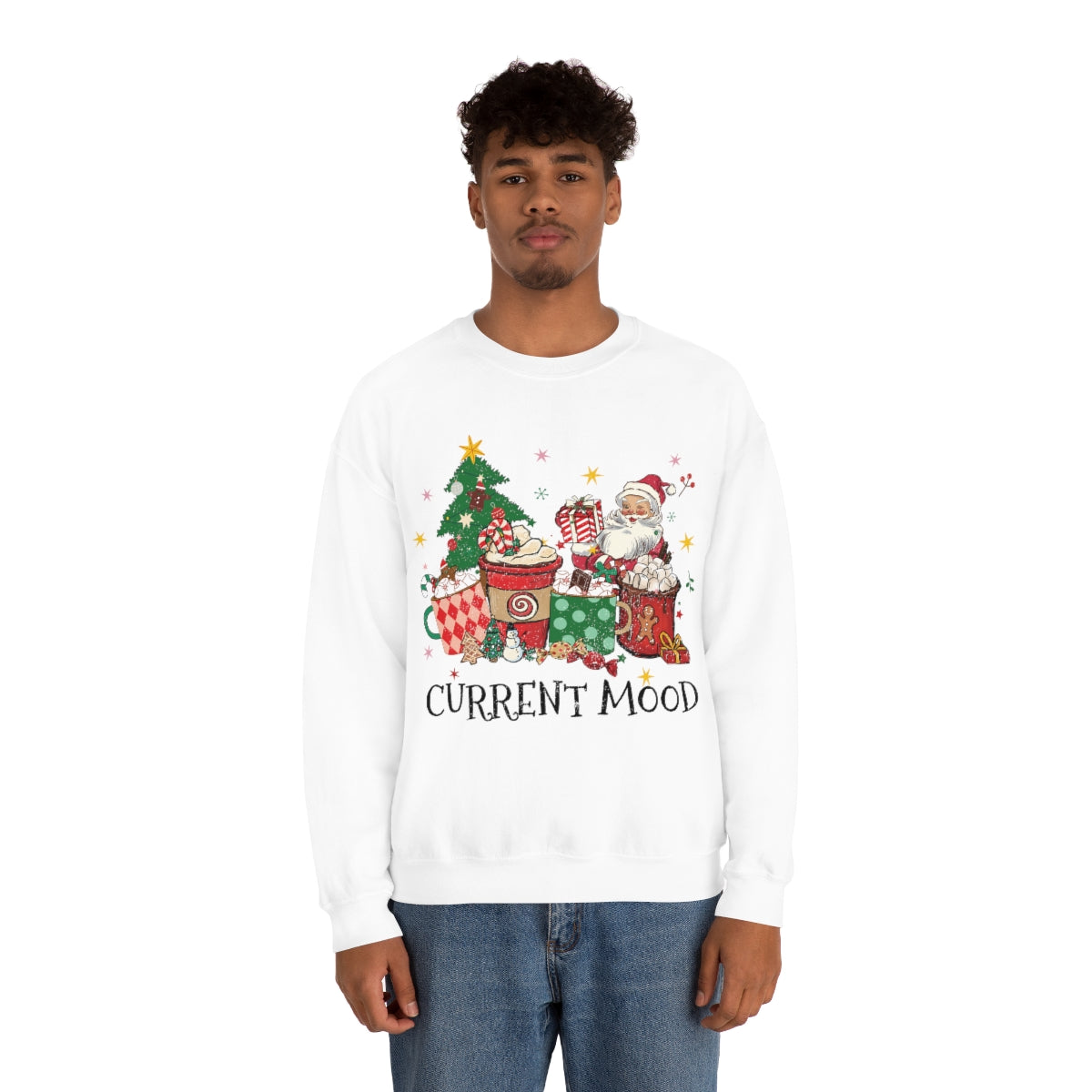 Current Mood Vintage Santa with Presents Christmas Sweatshirt