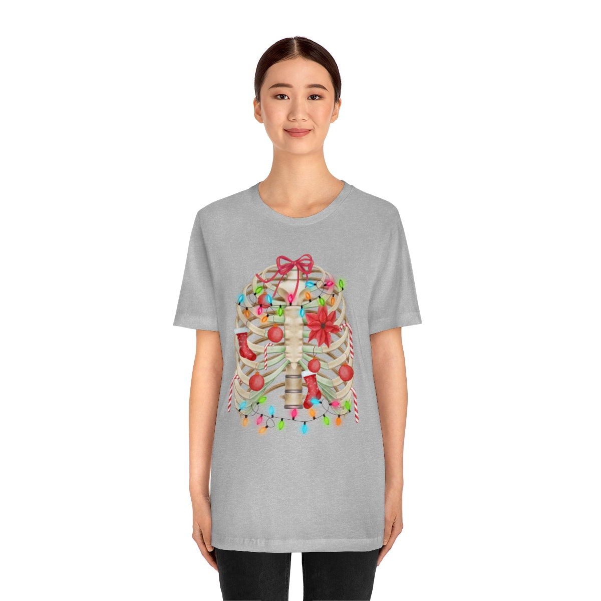 Skeleton Ribcage with Christmas Lights Tshirt