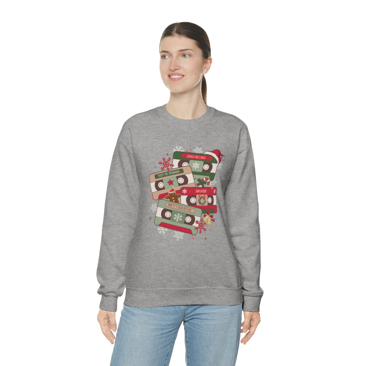 Retro Cassette Christmas Music Sweatshirt