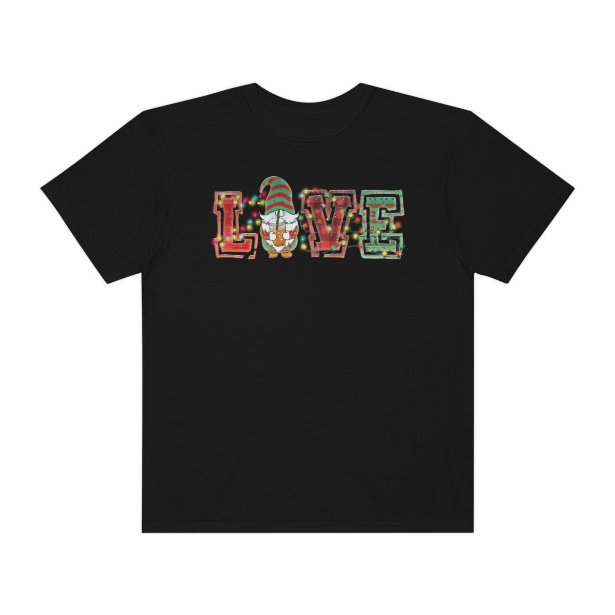 Love Christmas Cute Gnome Lights Christmas Tshirt