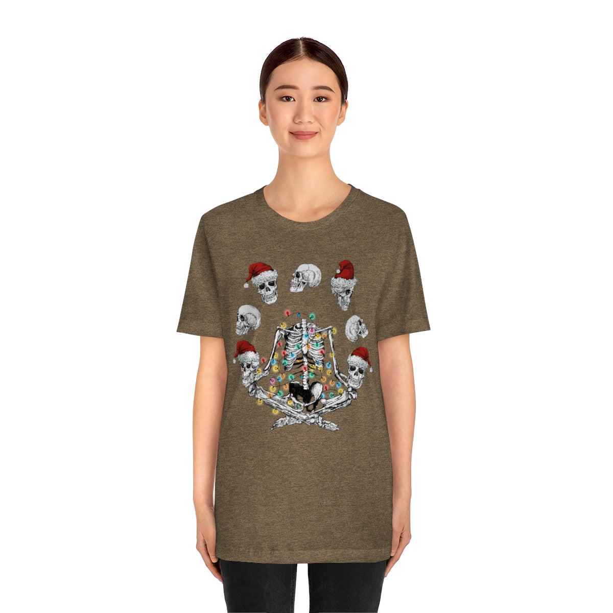 Yoga Skeleton Juggling Heads Christmas Tshirt