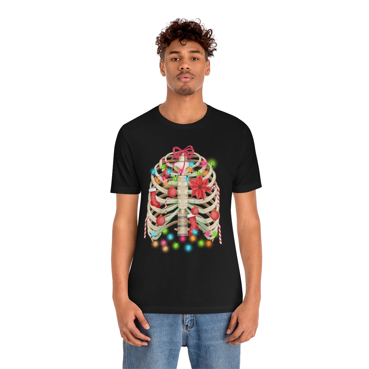 Skeleton Ribcage with Christmas Lights Tshirt