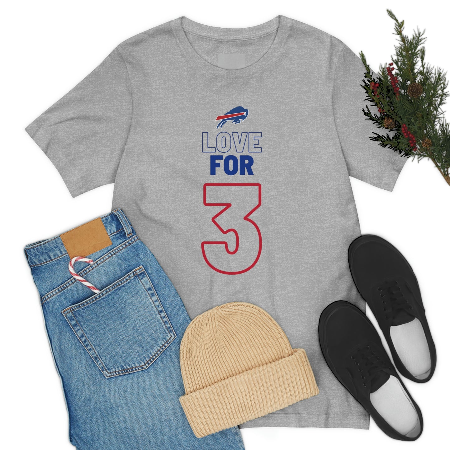 Love for #3 Damar Hamlin Supporter Unisex Jersey Short Sleeve Tee