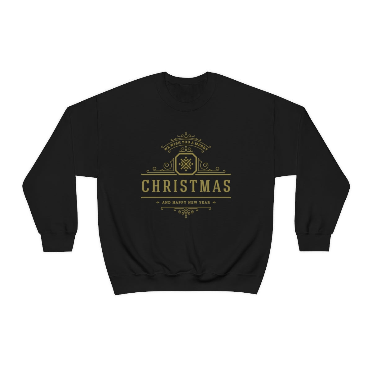 Wish You a Merry Christmas Snowflake Gold Sweatshirt