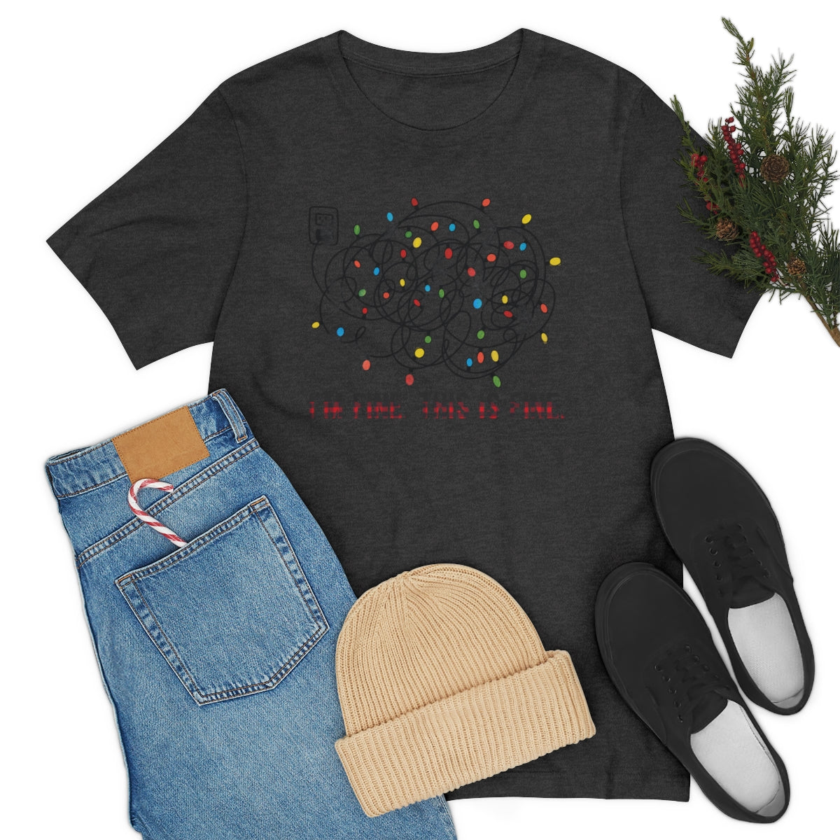 I'm Fine, This is Fine Christmas Lights ChristmasTshirt