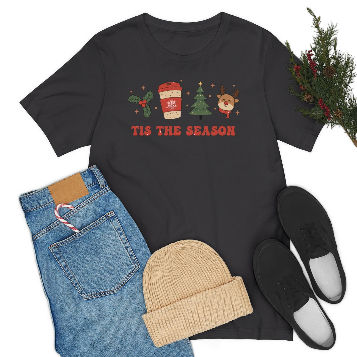 Tis the Season Coffee Themed Christmas Tshirt