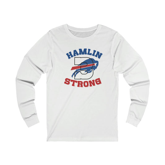 Hamlin Strong #3 Buffalo Bills Logo Damar Hamlin Support Unisex Jersey Long Sleeve Tee