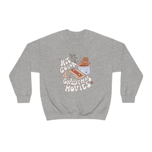 Hot Cocoa & Christmas Movies Retro Style Sweatshirt