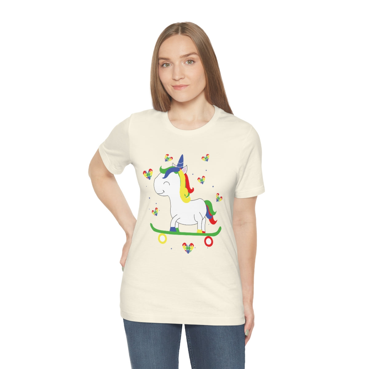 Cute Skateboarding Unicorn Autism Awareness Tshirt