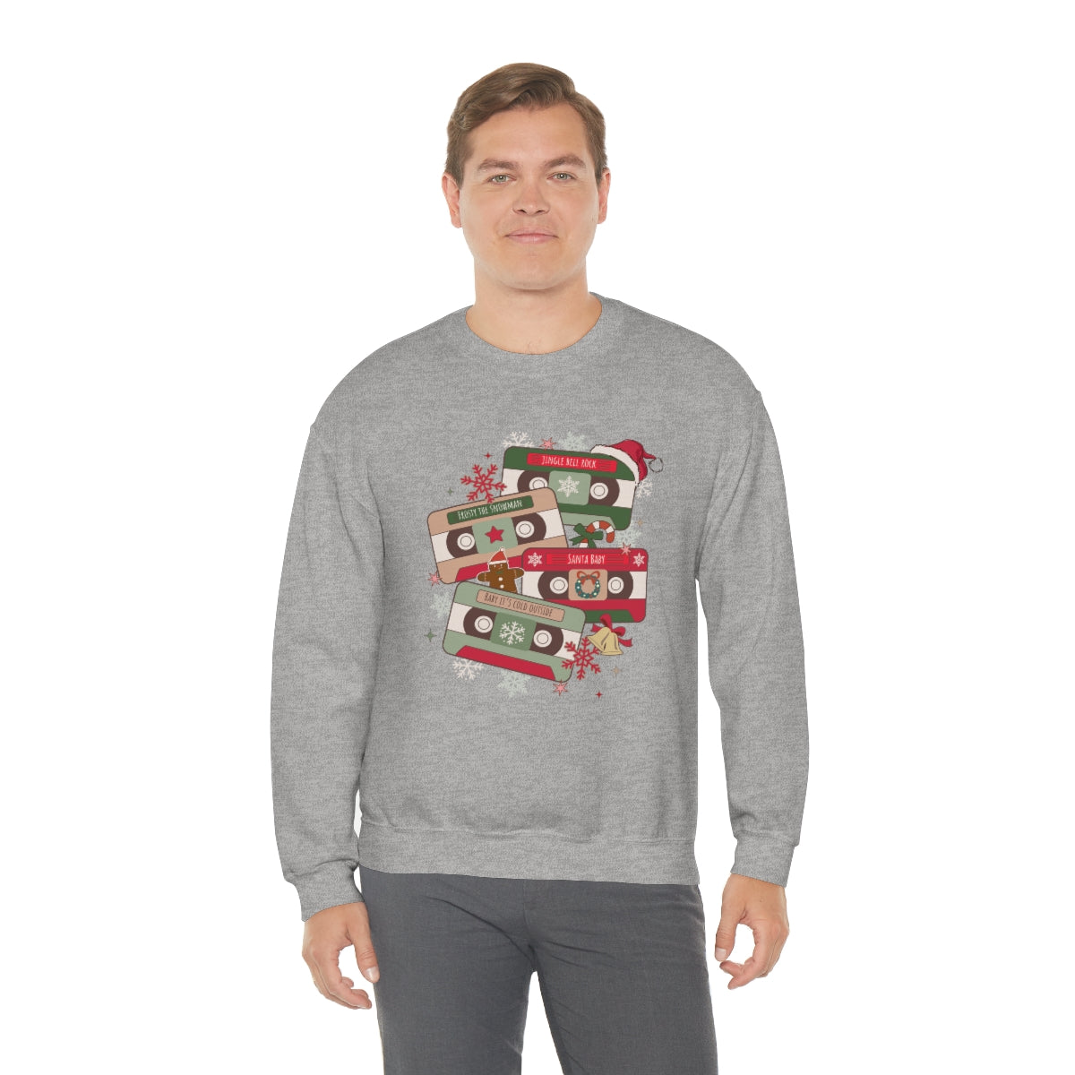 Retro Cassette Christmas Music Sweatshirt