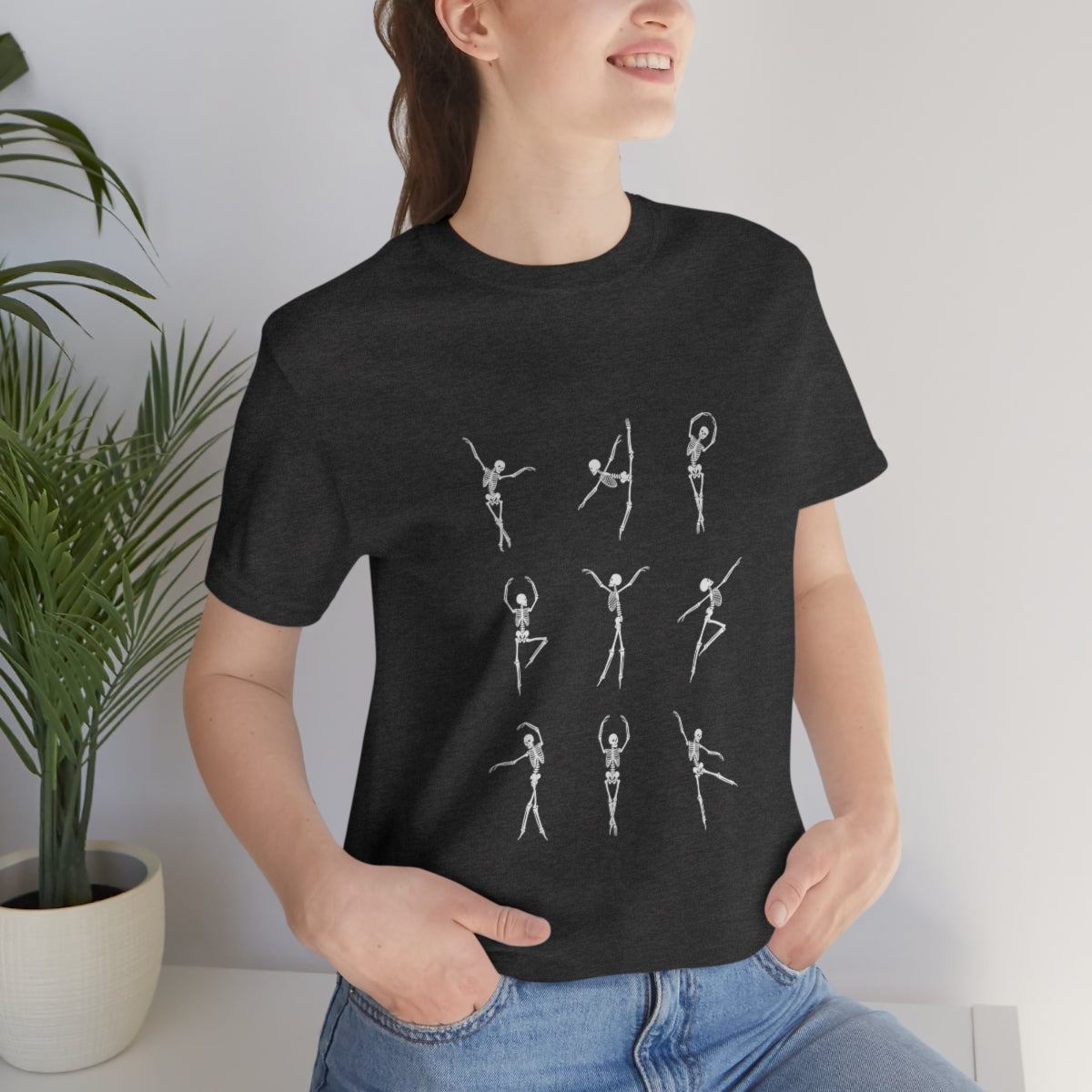 Dancing Skeletons Halloween Design on Unisex Jersey Short Sleeve Tee