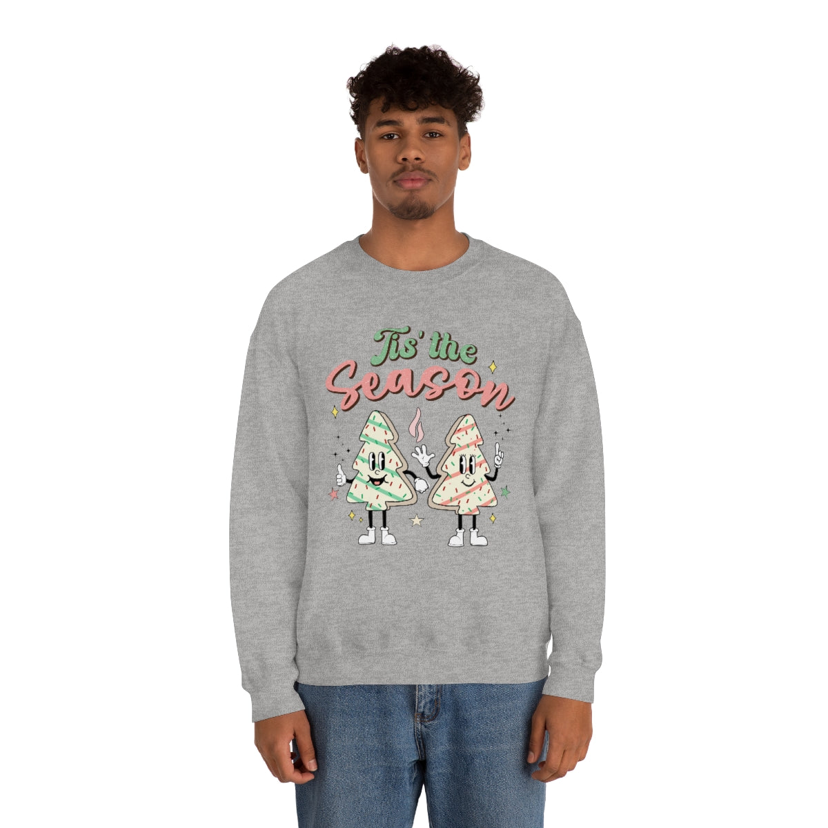 Tis the Season Cute Retro Vintage Tree & Treat Christmas Sweatshirt