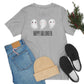 Three Ghosts Cute Happy Halloween Tshirt, Funny TShirt Design on Unisex Jersey Short Sleeve Tee