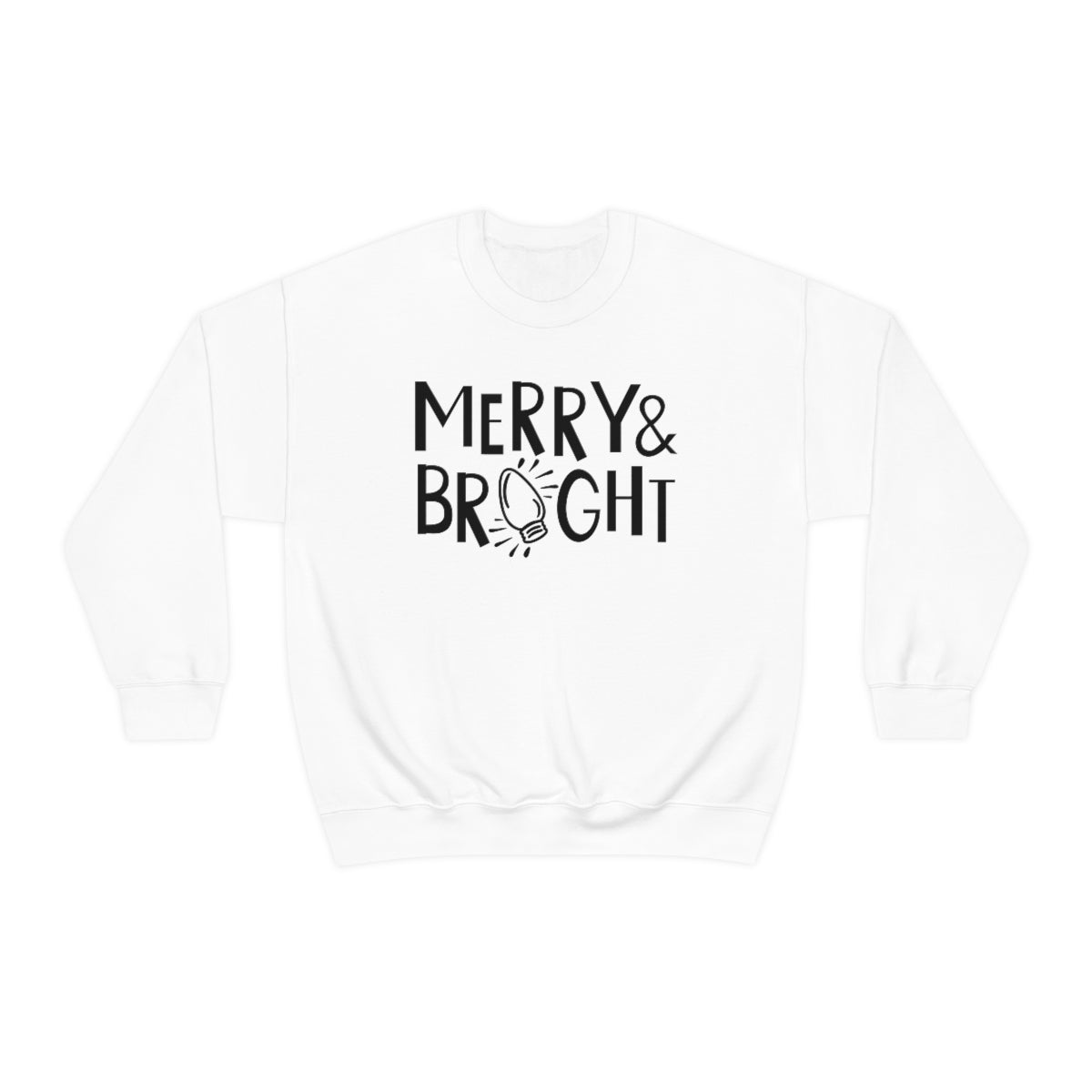 Merry & Bright Christmas Lights Xmas Holiday Sweatshirt