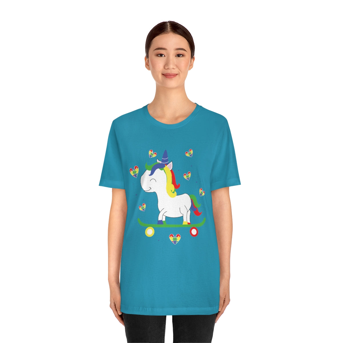 Cute Skateboarding Unicorn Autism Awareness Tshirt