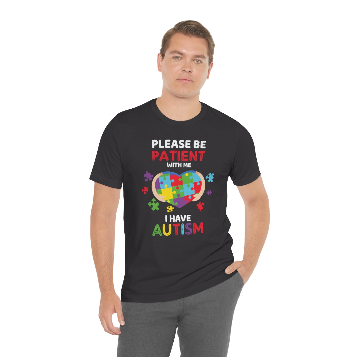 Please be patient with me I have Autism Puzzle Pieces Tshirt