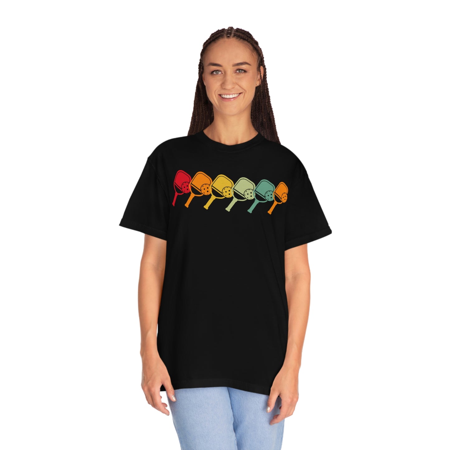 Rainbow Retro Pickleball Tshirt