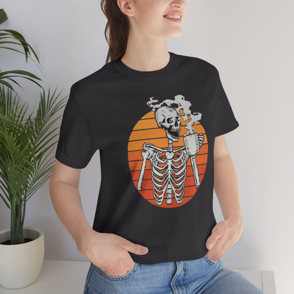 Dead Inside but Caffeinated Skeleton Halloween TShirt