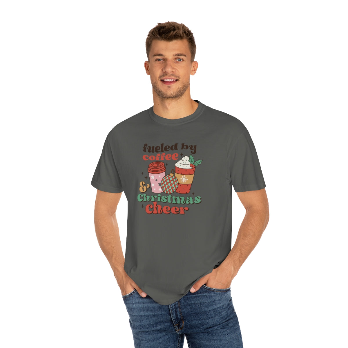 Fueled by Coffee and Christmas Cheer Retro Xmas TShirt