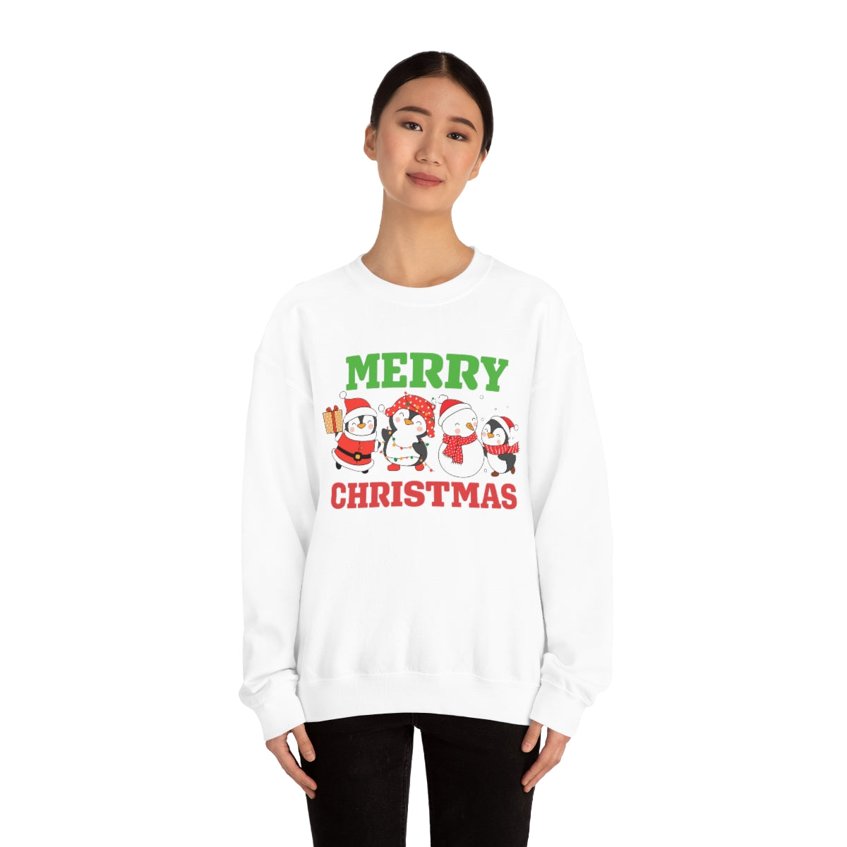 Merry Christmas Cute Penguins Xmas Holiday Sweatshirt