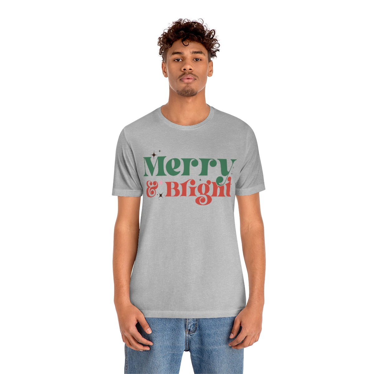 Retro Merry & Bright Vintage Style Christmas Xmas Holiday Tshirt