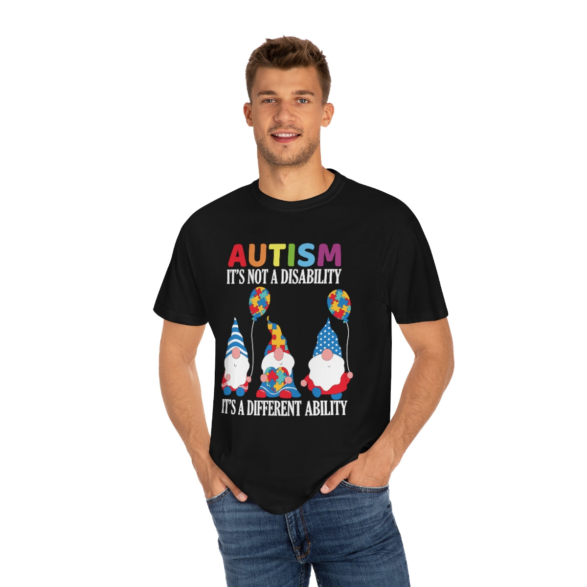 Cute Gnomes Autism Awareness Not a Disability Autism Themed Tshirt