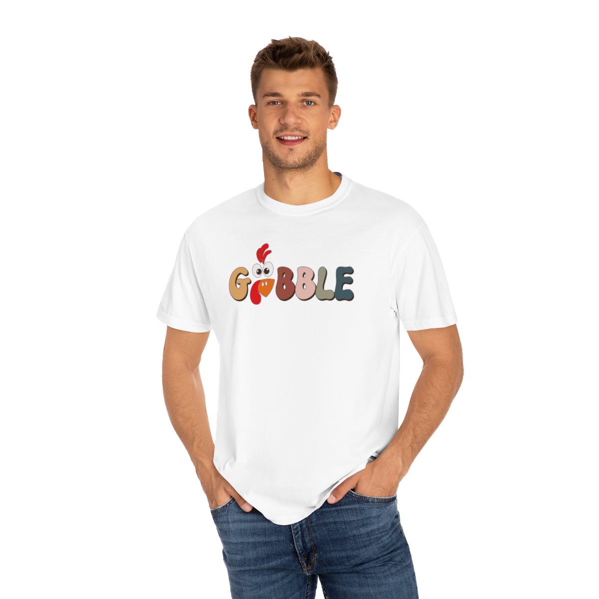 Gobble Turkey Face Retro Thanksgiving TShirt